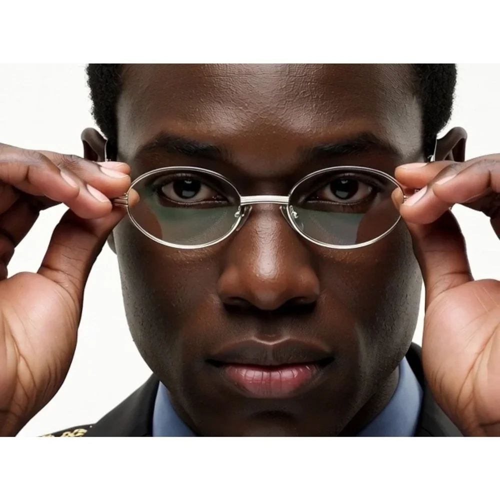 Luxury Narrow Rimless Wire Frame Oval Unisex Trendy Retro Vintage 90's Frameless